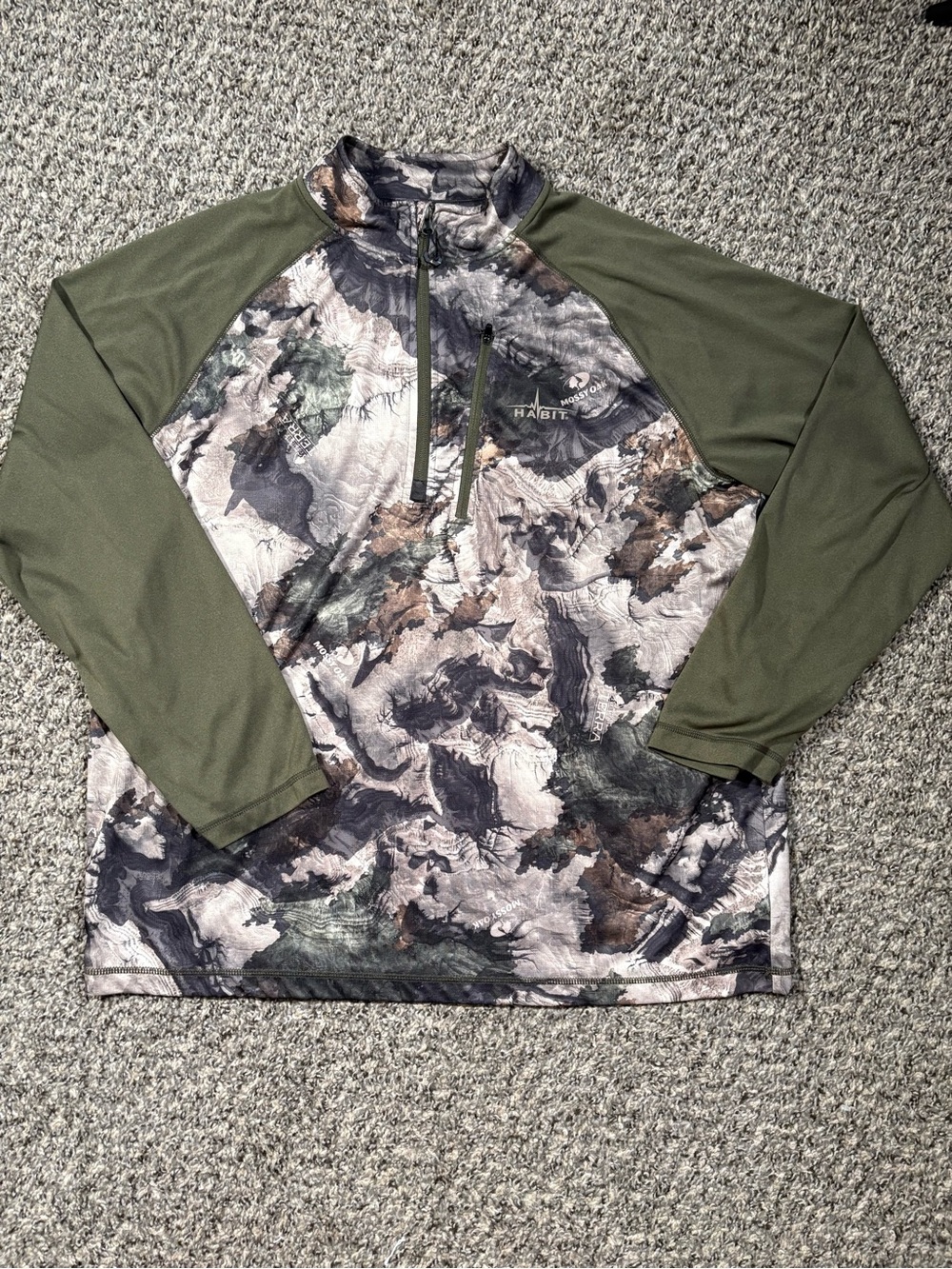 Habit Men's Olive Camo 1/4 Zip Performance Shirt